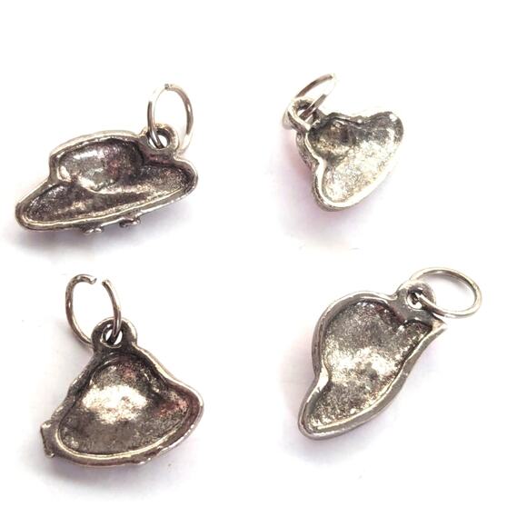 Vintage Enamel Red Hat Society Friendship Freedom Pendant Charms Set - Picture 3 of 3